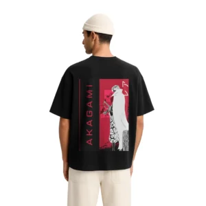 Akagami Oversized Graphic T-Shirt – Black & Red Edition