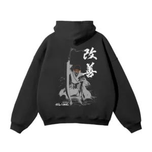 Mask Oversized Black Graphic Hoodie - Kaizen